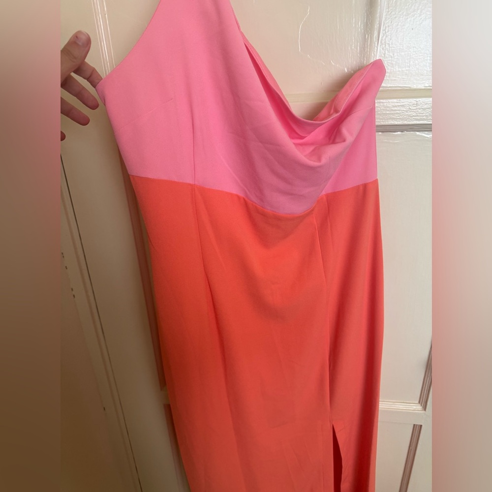 One-Shoulder Pink and Orange Dress Xiamara dress - Picture 10 of 12